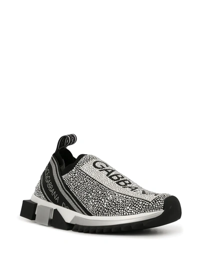 Dolce & Gabbana Sorrento Sneakers With Fusible Crystals In Grey/black |  ModeSens