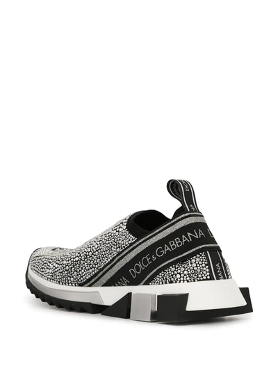 Dolce & Gabbana Sorrento Sneakers With Fusible Crystals In Black