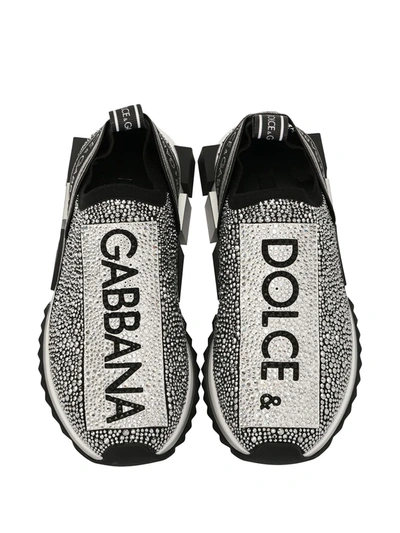 Shop Dolce & Gabbana Sorrento Crystal Embellished Sneakers In Black