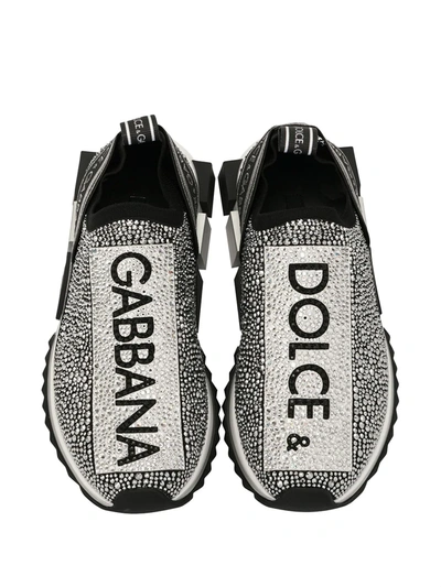 Dolce & Gabbana Sorrento Sneakers With Fusible Crystals In Black