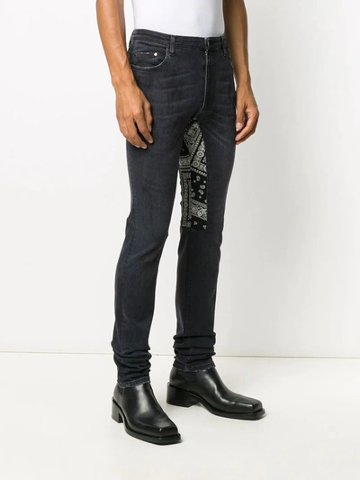 Shop Alchemist Bandana Detail Skinny-fit Jeans In Black