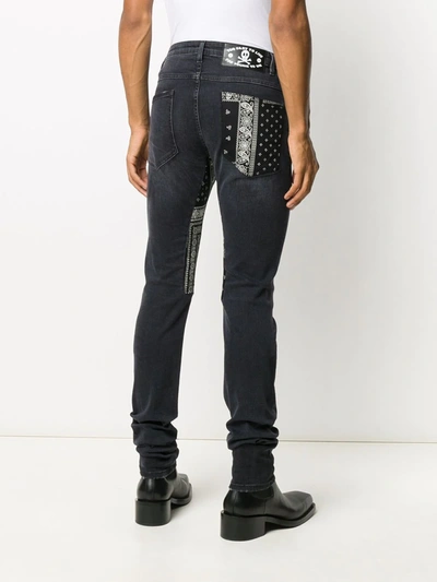 Shop Alchemist Bandana Detail Skinny-fit Jeans In Black