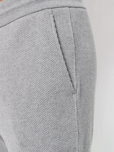THOM BROWNE 4条纹饰蜂巢珠地布运动裤 - 灰色