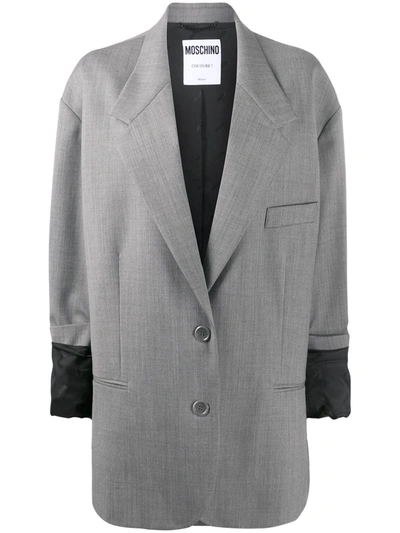 Shop Moschino Oversized Single-breasted Blazer In Grey