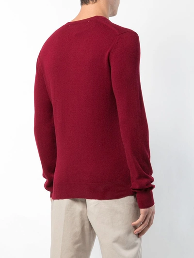 Shop Comme Des Garçons Play V-neck Sweater In Red