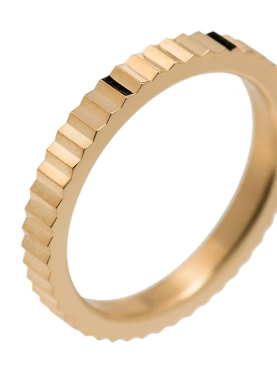 Shop Le Gramme 18kt Yellow Gold Single Guilloche Ring