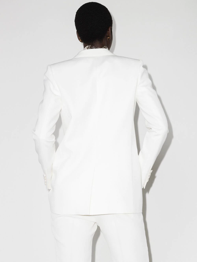 Saint Laurent White Tuxedo Jacket In Grain De Poudre In Neutrals