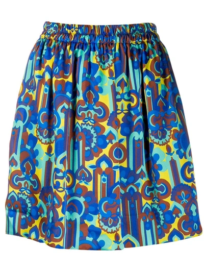 Shop La Doublej All-over Print Pouf Skirt In Blue