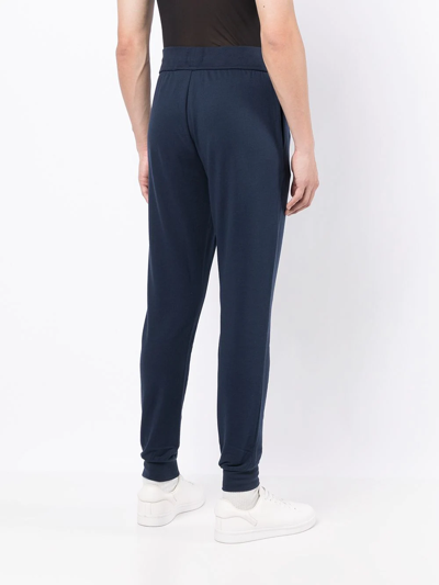 Hugo Boss Slim-fit Cotton Track Pants In Blau