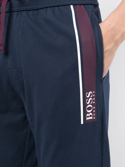 Hugo Boss Slim-fit Cotton Track Pants In Blau