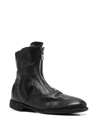Guidi Leather Zip-front Ankle Boots In Black