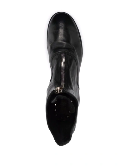 Guidi Leather Zip-front Ankle Boots In Black