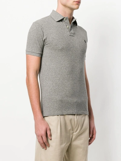 Shop Polo Ralph Lauren Logo-embroidered Polo Shirt In Grey