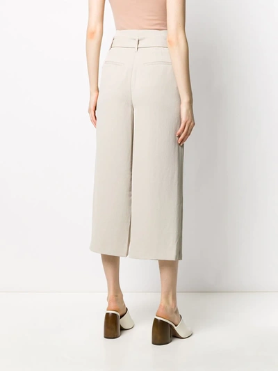 Shop Michael Michael Kors Cropped Belted Trousers In Neutrals