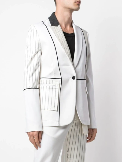 Shop Monse Inside-out Patchwork Blazer In White