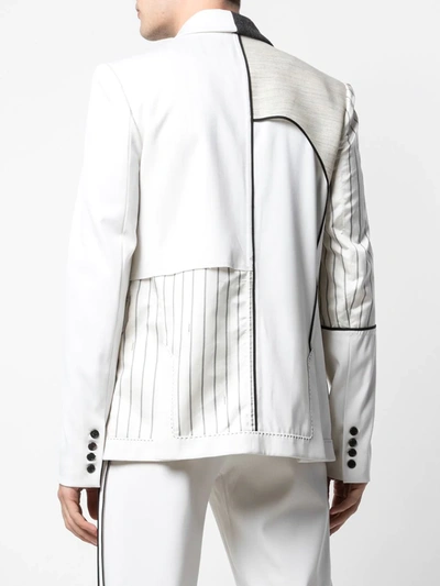 Shop Monse Inside-out Patchwork Blazer In White