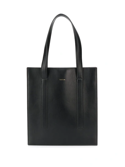 Paul Smith Color-block Pebbled-leather Tote In Black | ModeSens