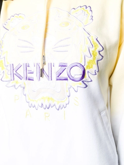 Shop Kenzo Gradient Tiger Hoodie In Yellow