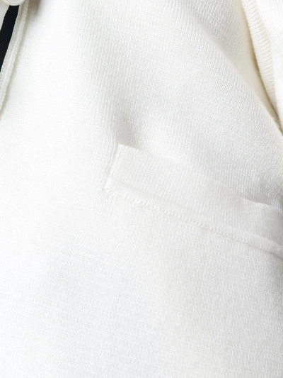Shop Thom Browne Milano Stitch V-neck Merino Cardigan In White