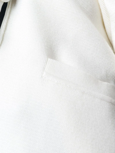 Thom Browne Milano Stitch V-neck Merino Cardigan In White