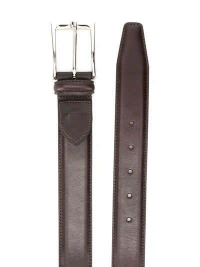 Shop Scarosso Classic Square Buckle Belt In Brown