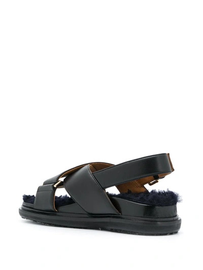 Shop Marni Fussbett Criss-cross Sandals In Black