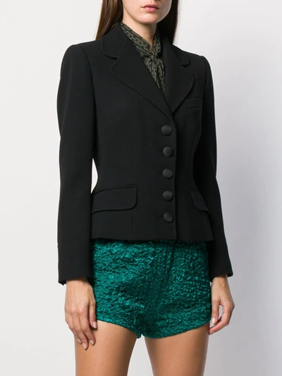 Dolce & Gabbana Flared Crepe Blazer In Black