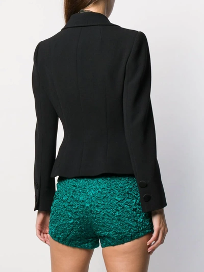 Dolce & Gabbana Flared Crepe Blazer In Black