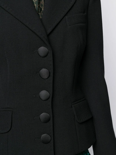 Dolce & Gabbana Flared Crepe Blazer In Black