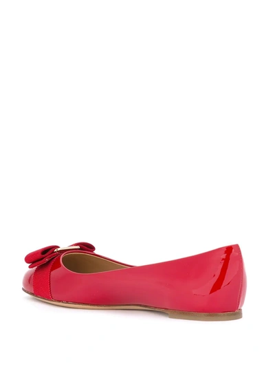 Shop Ferragamo Varina Ballet Flats In Red