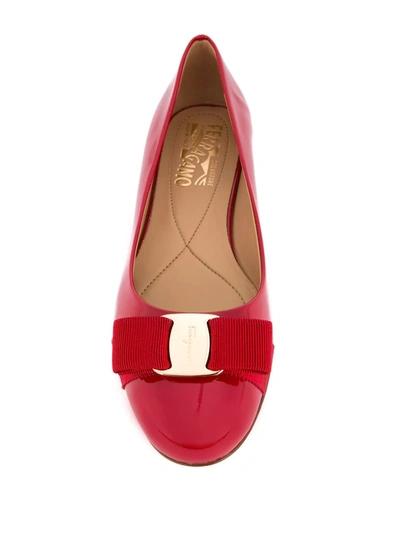 Shop Ferragamo Varina Ballet Flats In Red