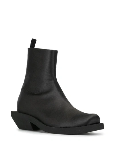 Mm6 Maison Margiela Extended Heel Ankle Boots In Black