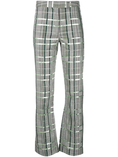 Shop Rosie Assoulin Check Print Trousers In Grey