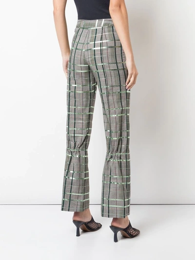 Shop Rosie Assoulin Check Print Trousers In Grey