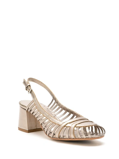 Shop Sarah Chofakian Leather Jezz Sandals In Gold