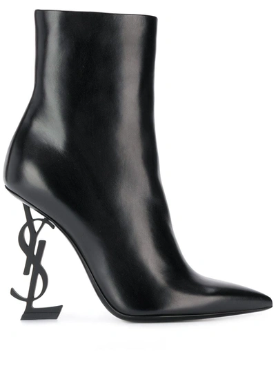 Shop Saint Laurent Opyum 105mm Ankle Boots In Black