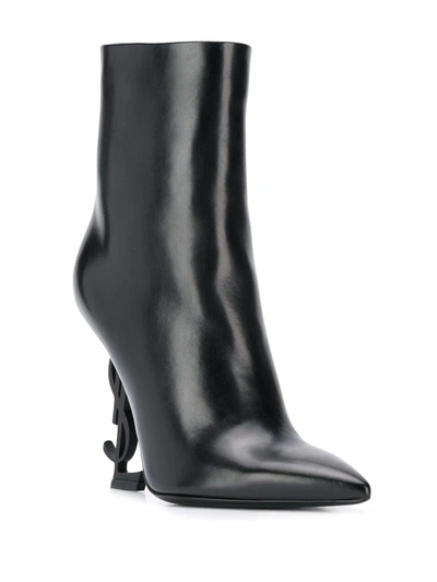 Shop Saint Laurent Opyum 105mm Ankle Boots In Black