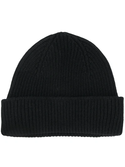 Shop Paul Smith Rib Knit Hat In Black