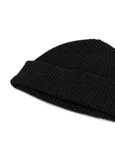 Shop Paul Smith Rib Knit Hat In Black