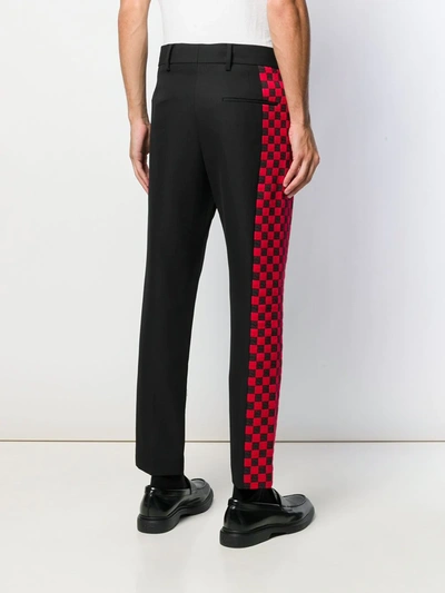 Haider Ackermann Side Checked Trousers In Black