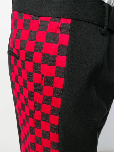 Haider Ackermann Side Checked Trousers In Black