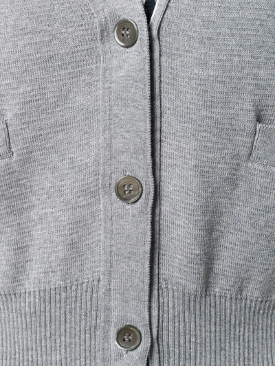Shop Thom Browne 4-bar Milano Stitch Cardigan In Grey