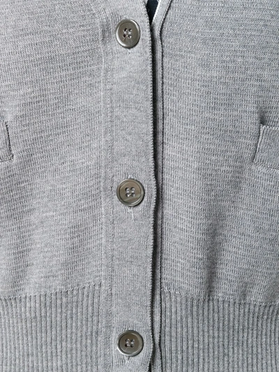 Thom Browne Grey 4-bar Stripe Knit Cardigan In Grey