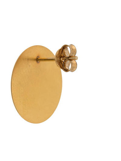 Shop Hsu Jewellery Brushed-finish Disc Earrings In Gold