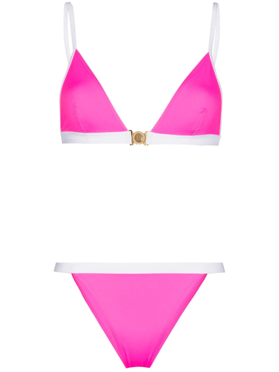 Balmain Logo Clasp Two-piece Swimsuit In Pink | ModeSens