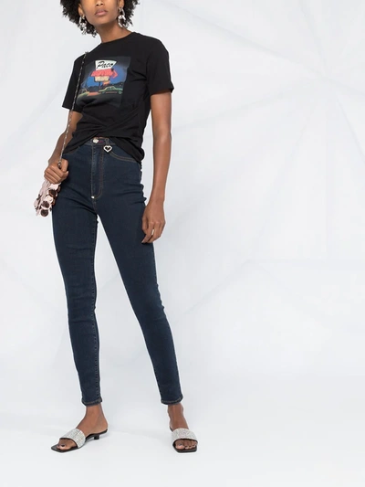 Philipp Plein High Rise Slim-fit Jeans In Blue