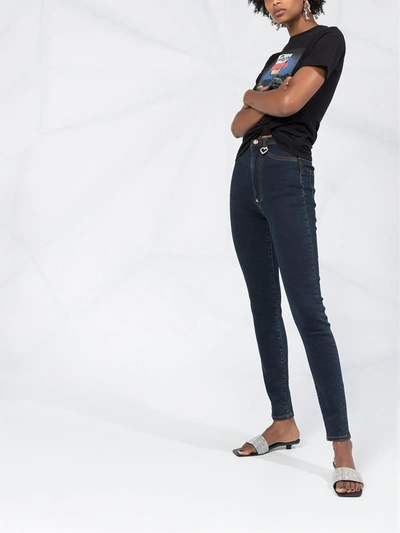Philipp Plein High Rise Slim-fit Jeans In Blue