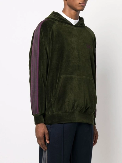 Needles Green Velour Track Hoodie In Grün