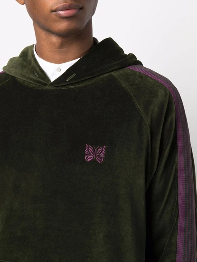 Needles Green Velour Track Hoodie In Grün
