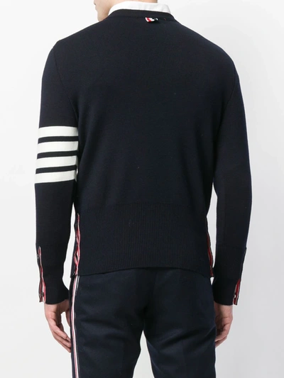 Shop Thom Browne 4-bar Milano Stitch Pullover In Blue